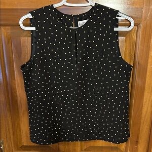 Kasper Women's Black Top with Gold Dots